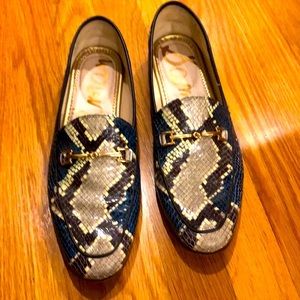 Same Edelman snakeskin loafers